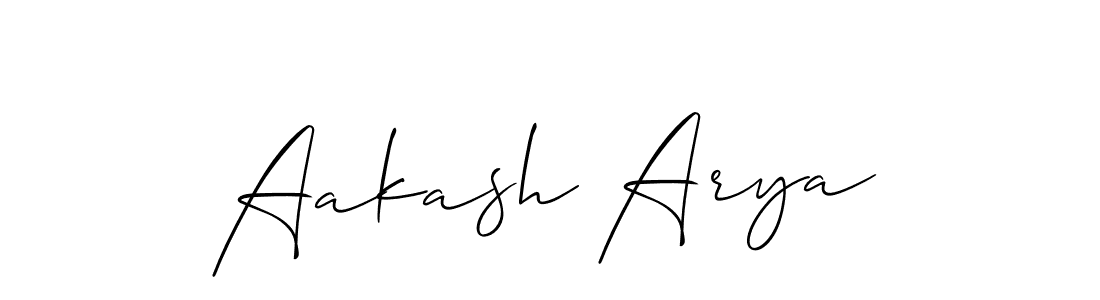 Use a signature maker to create a handwritten signature online. With this signature software, you can design (Allison_Script) your own signature for name Aakash Arya. Aakash Arya signature style 2 images and pictures png