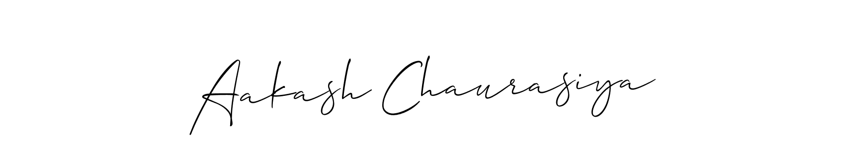 Design your own signature with our free online signature maker. With this signature software, you can create a handwritten (Allison_Script) signature for name Aakash Chaurasiya. Aakash Chaurasiya signature style 2 images and pictures png