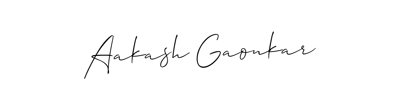 Aakash Gaonkar stylish signature style. Best Handwritten Sign (Allison_Script) for my name. Handwritten Signature Collection Ideas for my name Aakash Gaonkar. Aakash Gaonkar signature style 2 images and pictures png