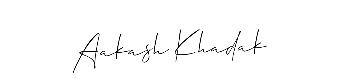 Also we have Aakash Khadak name is the best signature style. Create professional handwritten signature collection using Allison_Script autograph style. Aakash Khadak signature style 2 images and pictures png