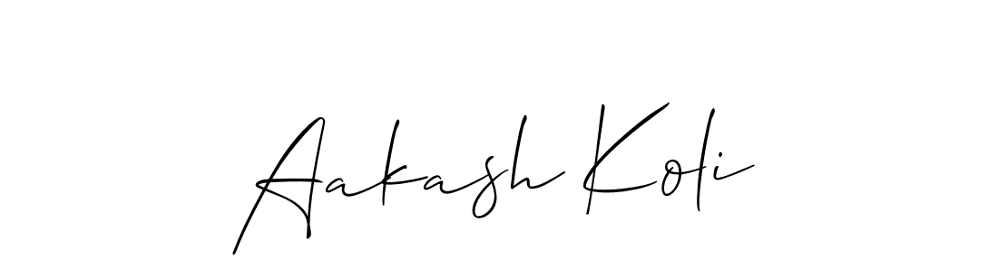 Aakash Koli stylish signature style. Best Handwritten Sign (Allison_Script) for my name. Handwritten Signature Collection Ideas for my name Aakash Koli. Aakash Koli signature style 2 images and pictures png