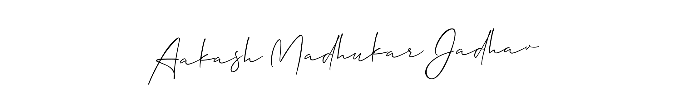 Use a signature maker to create a handwritten signature online. With this signature software, you can design (Allison_Script) your own signature for name Aakash Madhukar Jadhav. Aakash Madhukar Jadhav signature style 2 images and pictures png