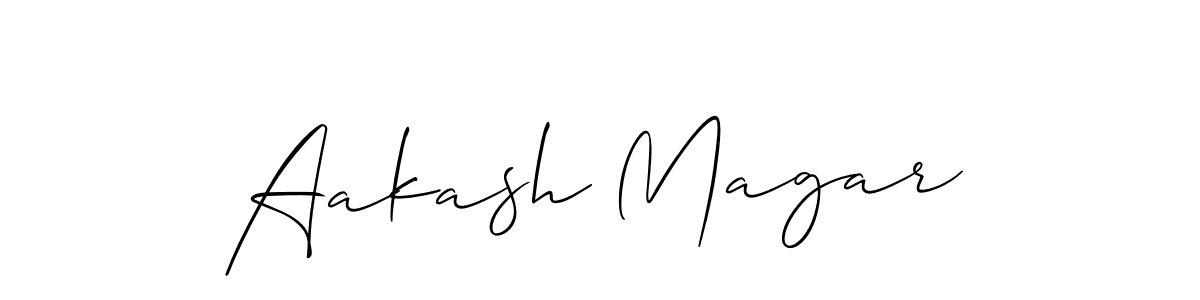 Design your own signature with our free online signature maker. With this signature software, you can create a handwritten (Allison_Script) signature for name Aakash Magar. Aakash Magar signature style 2 images and pictures png