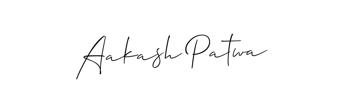 Use a signature maker to create a handwritten signature online. With this signature software, you can design (Allison_Script) your own signature for name Aakash Patwa. Aakash Patwa signature style 2 images and pictures png