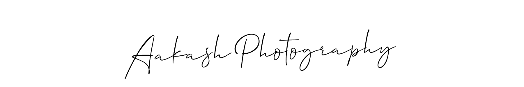 Aakash Photography stylish signature style. Best Handwritten Sign (Allison_Script) for my name. Handwritten Signature Collection Ideas for my name Aakash Photography. Aakash Photography signature style 2 images and pictures png