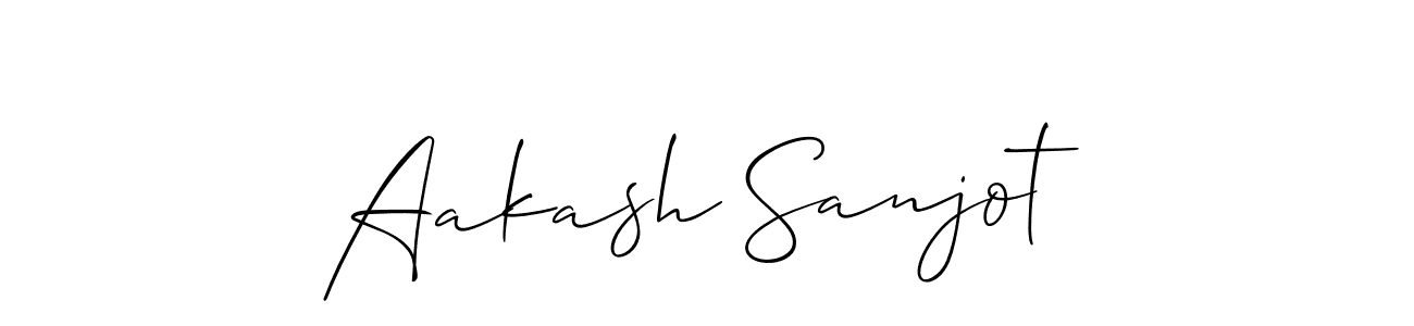 Design your own signature with our free online signature maker. With this signature software, you can create a handwritten (Allison_Script) signature for name Aakash Sanjot. Aakash Sanjot signature style 2 images and pictures png