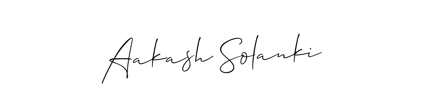 Allison_Script is a professional signature style that is perfect for those who want to add a touch of class to their signature. It is also a great choice for those who want to make their signature more unique. Get Aakash Solanki name to fancy signature for free. Aakash Solanki signature style 2 images and pictures png