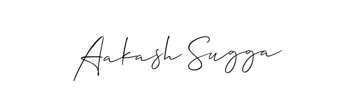Use a signature maker to create a handwritten signature online. With this signature software, you can design (Allison_Script) your own signature for name Aakash Sugga. Aakash Sugga signature style 2 images and pictures png