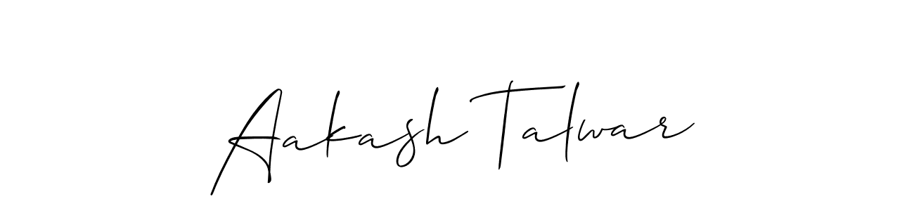 Make a short Aakash Talwar signature style. Manage your documents anywhere anytime using Allison_Script. Create and add eSignatures, submit forms, share and send files easily. Aakash Talwar signature style 2 images and pictures png