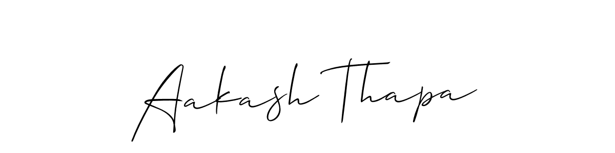 Make a beautiful signature design for name Aakash Thapa. With this signature (Allison_Script) style, you can create a handwritten signature for free. Aakash Thapa signature style 2 images and pictures png