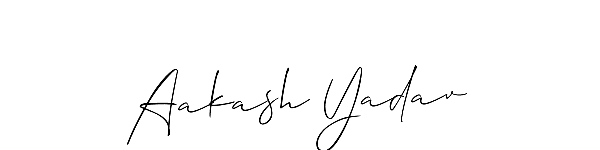 Allison_Script is a professional signature style that is perfect for those who want to add a touch of class to their signature. It is also a great choice for those who want to make their signature more unique. Get Aakash Yadav name to fancy signature for free. Aakash Yadav signature style 2 images and pictures png