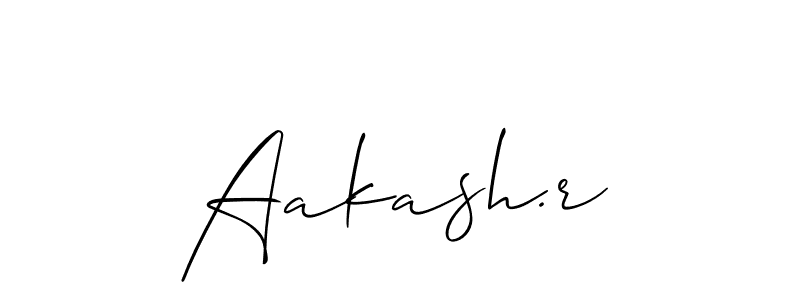 It looks lik you need a new signature style for name Aakash.r. Design unique handwritten (Allison_Script) signature with our free signature maker in just a few clicks. Aakash.r signature style 2 images and pictures png