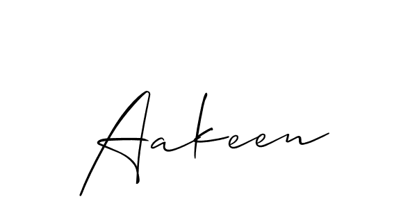 Design your own signature with our free online signature maker. With this signature software, you can create a handwritten (Allison_Script) signature for name Aakeen. Aakeen signature style 2 images and pictures png