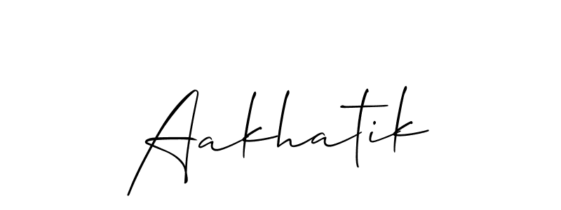 How to make Aakhatik name signature. Use Allison_Script style for creating short signs online. This is the latest handwritten sign. Aakhatik signature style 2 images and pictures png