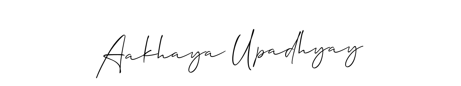 Make a beautiful signature design for name Aakhaya Upadhyay. With this signature (Allison_Script) style, you can create a handwritten signature for free. Aakhaya Upadhyay signature style 2 images and pictures png