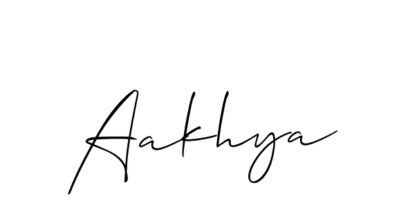 Also we have Aakhya name is the best signature style. Create professional handwritten signature collection using Allison_Script autograph style. Aakhya signature style 2 images and pictures png