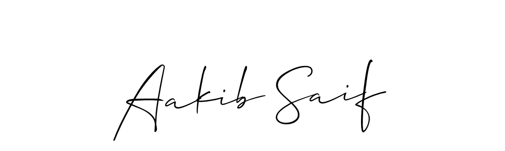 Make a beautiful signature design for name Aakib Saif. With this signature (Allison_Script) style, you can create a handwritten signature for free. Aakib Saif signature style 2 images and pictures png