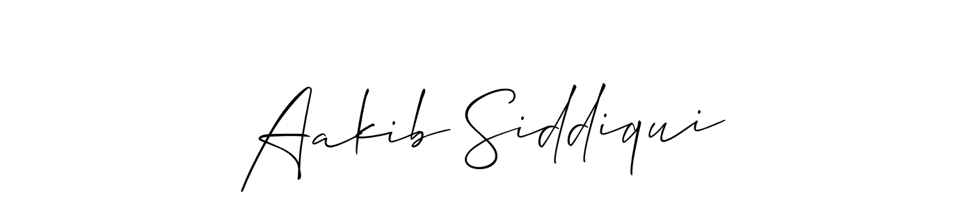 Design your own signature with our free online signature maker. With this signature software, you can create a handwritten (Allison_Script) signature for name Aakib Siddiqui. Aakib Siddiqui signature style 2 images and pictures png