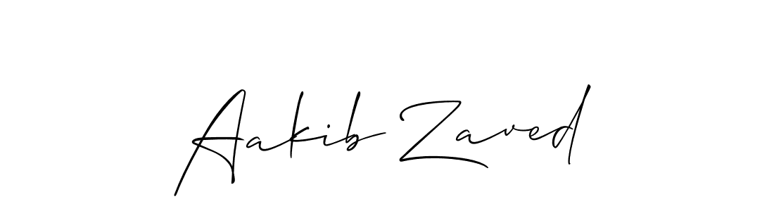 Make a beautiful signature design for name Aakib Zaved. With this signature (Allison_Script) style, you can create a handwritten signature for free. Aakib Zaved signature style 2 images and pictures png