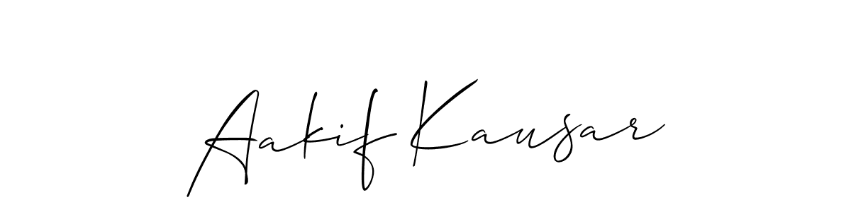 Also You can easily find your signature by using the search form. We will create Aakif Kausar name handwritten signature images for you free of cost using Allison_Script sign style. Aakif Kausar signature style 2 images and pictures png