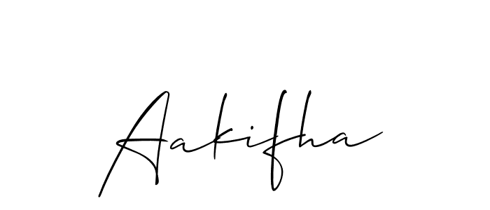 Design your own signature with our free online signature maker. With this signature software, you can create a handwritten (Allison_Script) signature for name Aakifha. Aakifha signature style 2 images and pictures png
