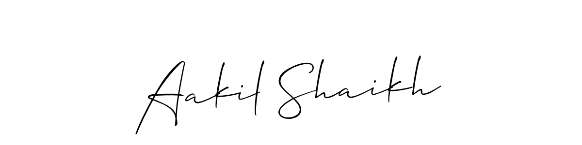 How to make Aakil Shaikh signature? Allison_Script is a professional autograph style. Create handwritten signature for Aakil Shaikh name. Aakil Shaikh signature style 2 images and pictures png