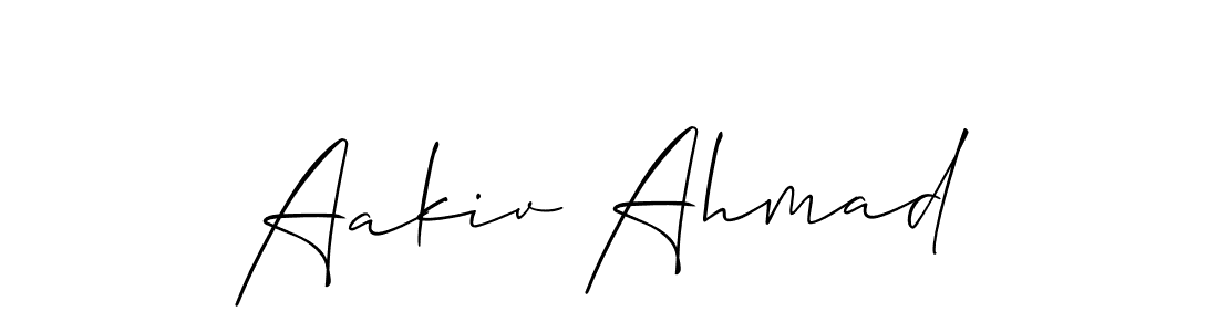 Use a signature maker to create a handwritten signature online. With this signature software, you can design (Allison_Script) your own signature for name Aakiv Ahmad. Aakiv Ahmad signature style 2 images and pictures png