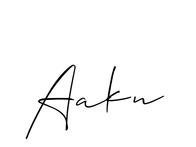 Allison_Script is a professional signature style that is perfect for those who want to add a touch of class to their signature. It is also a great choice for those who want to make their signature more unique. Get Aakn name to fancy signature for free. Aakn signature style 2 images and pictures png