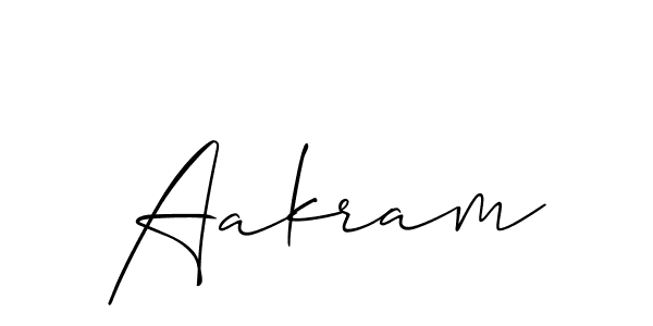 Use a signature maker to create a handwritten signature online. With this signature software, you can design (Allison_Script) your own signature for name Aakram. Aakram signature style 2 images and pictures png