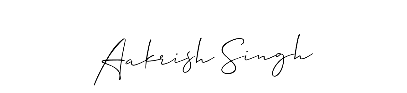 Use a signature maker to create a handwritten signature online. With this signature software, you can design (Allison_Script) your own signature for name Aakrish Singh. Aakrish Singh signature style 2 images and pictures png