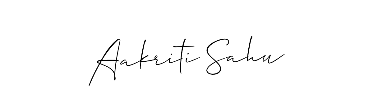 Design your own signature with our free online signature maker. With this signature software, you can create a handwritten (Allison_Script) signature for name Aakriti Sahu. Aakriti Sahu signature style 2 images and pictures png