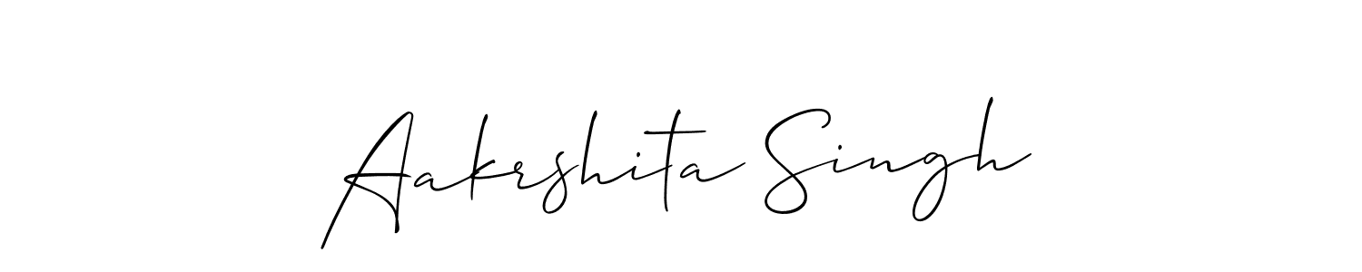 The best way (Allison_Script) to make a short signature is to pick only two or three words in your name. The name Aakrshita Singh include a total of six letters. For converting this name. Aakrshita Singh signature style 2 images and pictures png