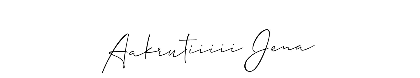 Aakrutiiiii Jena stylish signature style. Best Handwritten Sign (Allison_Script) for my name. Handwritten Signature Collection Ideas for my name Aakrutiiiii Jena. Aakrutiiiii Jena signature style 2 images and pictures png