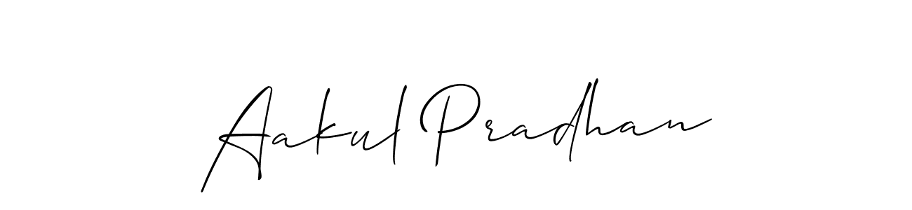 The best way (Allison_Script) to make a short signature is to pick only two or three words in your name. The name Aakul Pradhan include a total of six letters. For converting this name. Aakul Pradhan signature style 2 images and pictures png