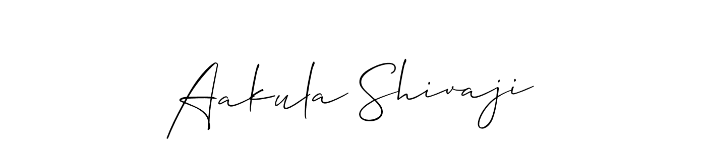 Create a beautiful signature design for name Aakula Shivaji. With this signature (Allison_Script) fonts, you can make a handwritten signature for free. Aakula Shivaji signature style 2 images and pictures png