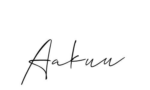 You should practise on your own different ways (Allison_Script) to write your name (Aakuu) in signature. don't let someone else do it for you. Aakuu signature style 2 images and pictures png