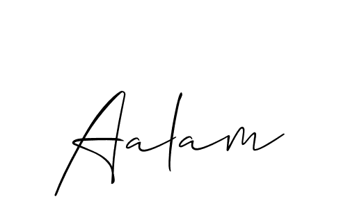 Use a signature maker to create a handwritten signature online. With this signature software, you can design (Allison_Script) your own signature for name Aalam. Aalam signature style 2 images and pictures png