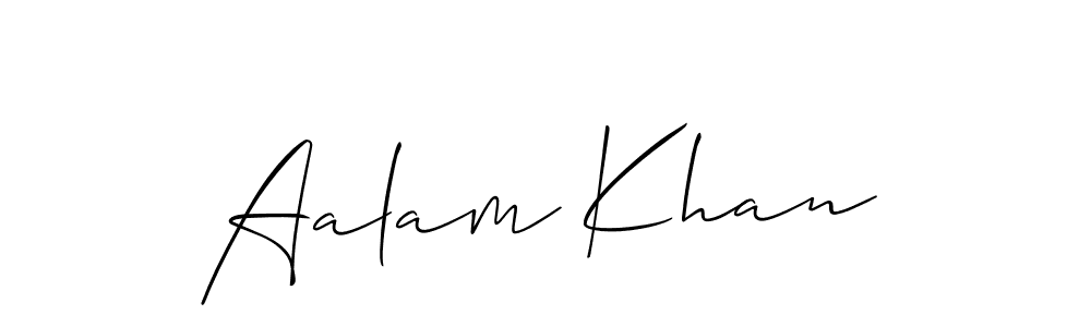 if you are searching for the best signature style for your name Aalam Khan. so please give up your signature search. here we have designed multiple signature styles  using Allison_Script. Aalam Khan signature style 2 images and pictures png