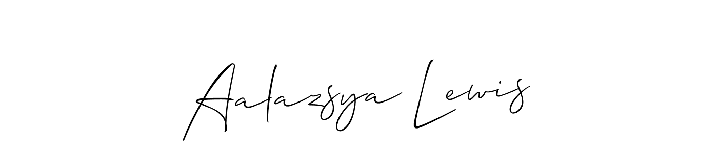 How to make Aalazsya Lewis signature? Allison_Script is a professional autograph style. Create handwritten signature for Aalazsya Lewis name. Aalazsya Lewis signature style 2 images and pictures png