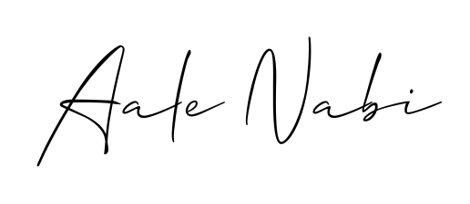 How to make Aale Nabi name signature. Use Allison_Script style for creating short signs online. This is the latest handwritten sign. Aale Nabi signature style 2 images and pictures png