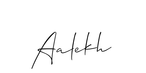 Create a beautiful signature design for name Aalekh. With this signature (Allison_Script) fonts, you can make a handwritten signature for free. Aalekh signature style 2 images and pictures png