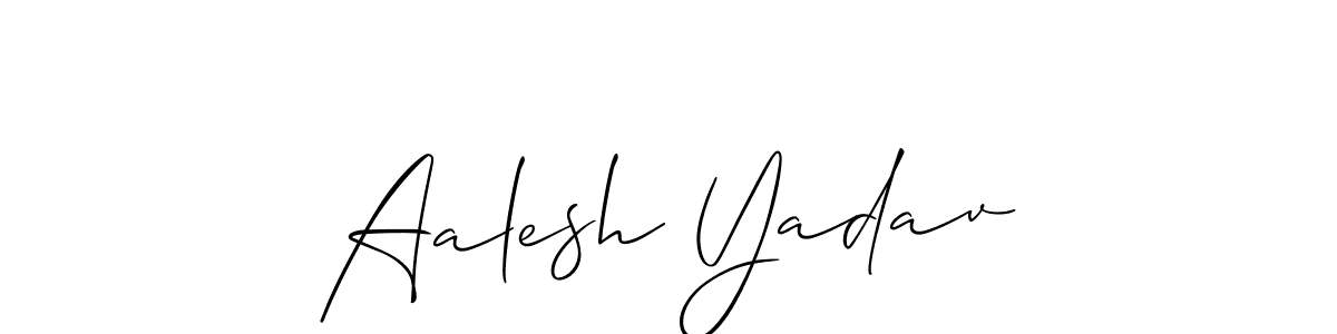Use a signature maker to create a handwritten signature online. With this signature software, you can design (Allison_Script) your own signature for name Aalesh Yadav. Aalesh Yadav signature style 2 images and pictures png