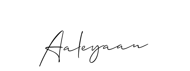 Make a beautiful signature design for name Aaleyaan. With this signature (Allison_Script) style, you can create a handwritten signature for free. Aaleyaan signature style 2 images and pictures png