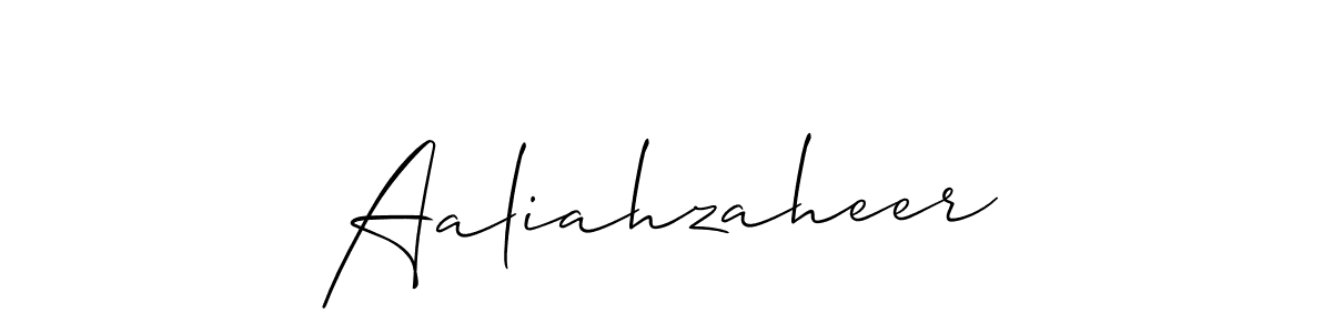 Also we have Aaliahzaheer name is the best signature style. Create professional handwritten signature collection using Allison_Script autograph style. Aaliahzaheer signature style 2 images and pictures png