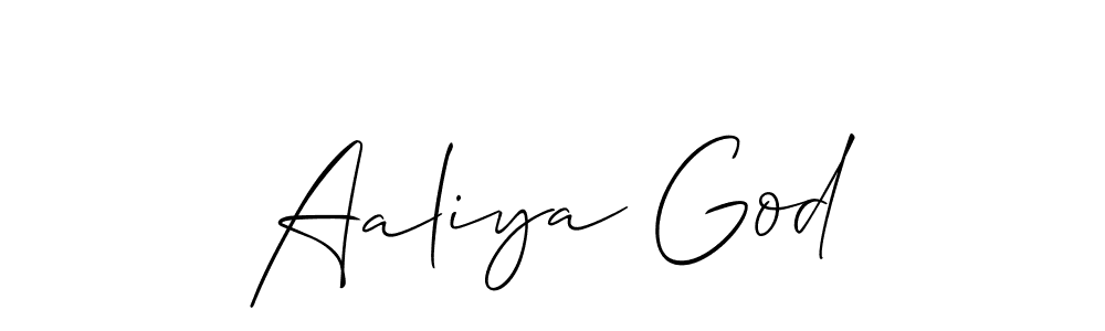 Create a beautiful signature design for name Aaliya God. With this signature (Allison_Script) fonts, you can make a handwritten signature for free. Aaliya God signature style 2 images and pictures png
