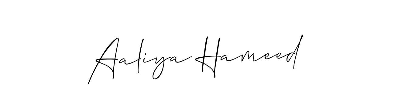 You should practise on your own different ways (Allison_Script) to write your name (Aaliya Hameed) in signature. don't let someone else do it for you. Aaliya Hameed signature style 2 images and pictures png