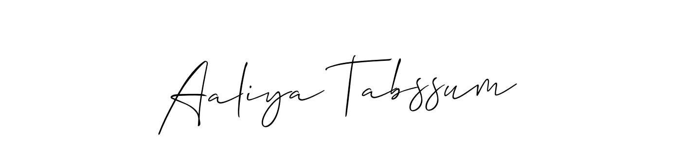 Design your own signature with our free online signature maker. With this signature software, you can create a handwritten (Allison_Script) signature for name Aaliya Tabssum. Aaliya Tabssum signature style 2 images and pictures png