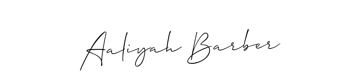 Design your own signature with our free online signature maker. With this signature software, you can create a handwritten (Allison_Script) signature for name Aaliyah Barber. Aaliyah Barber signature style 2 images and pictures png