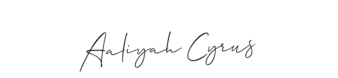 Also You can easily find your signature by using the search form. We will create Aaliyah Cyrus name handwritten signature images for you free of cost using Allison_Script sign style. Aaliyah Cyrus signature style 2 images and pictures png
