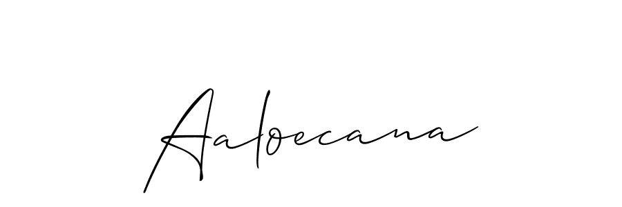 Make a beautiful signature design for name Aaloecana. With this signature (Allison_Script) style, you can create a handwritten signature for free. Aaloecana signature style 2 images and pictures png